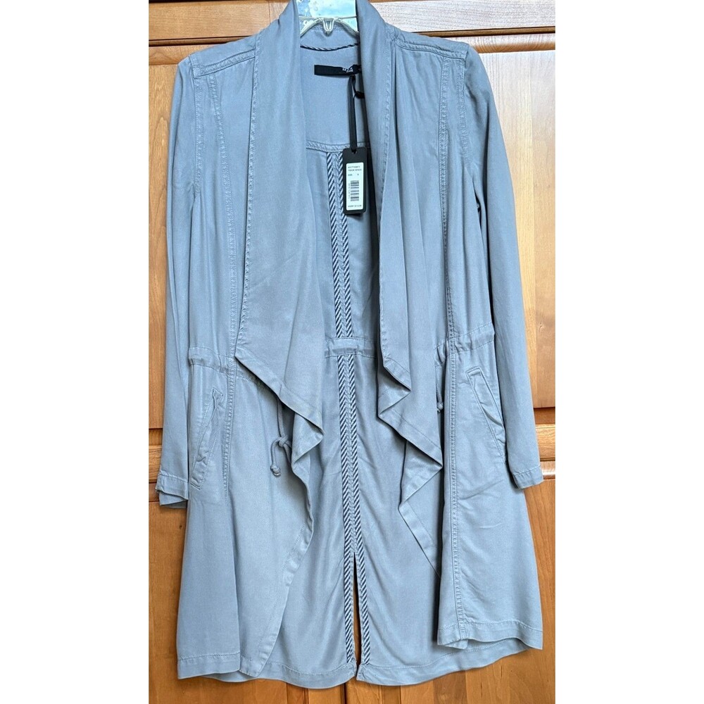 MAX Jeans Blue Sky Open Front  Utility Style Jacket Duster Sz S Tencel NWT